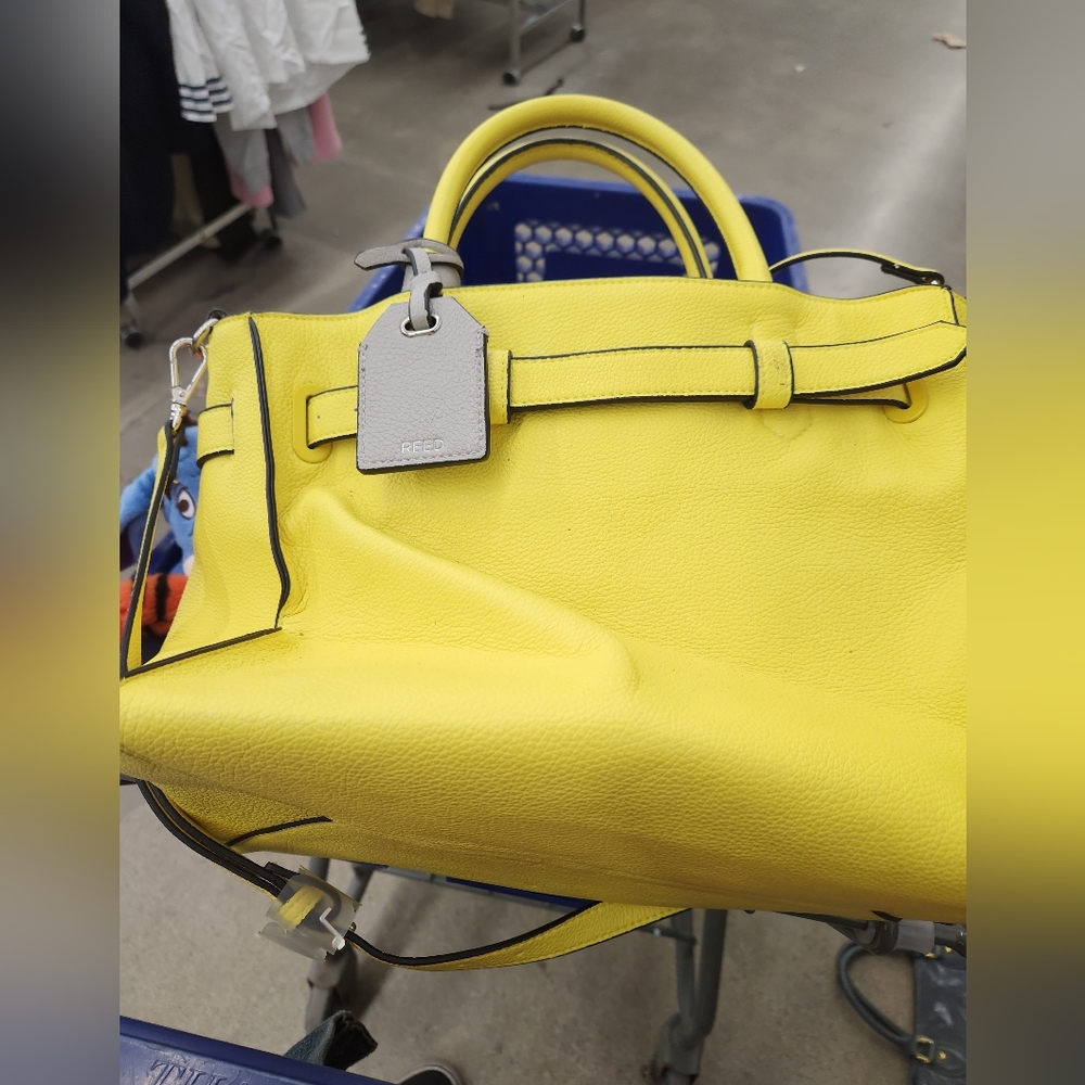 Yellow leather purse